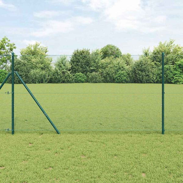 vidaXL Poteau de cl&ocirc;ture. Vert 100 x 1 m (maille de 16 x 16 mm)