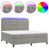 vidaXL Sommier &agrave; lattes de lit matelas et LED Gris clair 180x200 cm