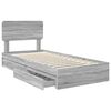 vidaXL Lit de Rangement Gris Sonoma 90 x 190 cm Bois d'ing&eacute;nierie