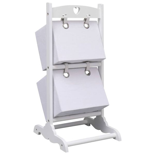 vidaXL Support &agrave; panier 2 niveaux Blanc 35x35x72 cm Bois