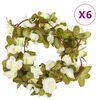 vidaXL Guirlandes de fleurs de No&euml;l 6 pcs blanc 250 cm
