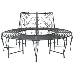 vidaXL Banc d'Arbre 8 -places &Oslash; 160 x 89 cm steel Gris Argent&eacute; Rond