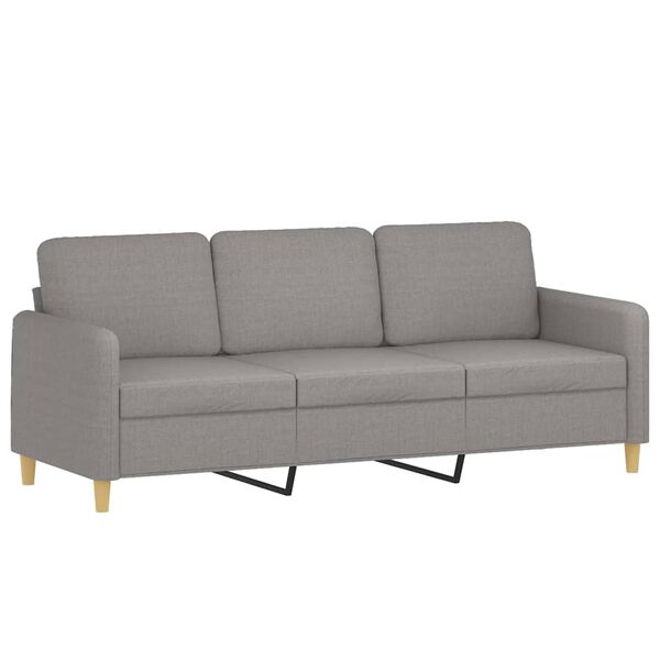 vidaXL Canap&eacute; &agrave; 3 places avec repose-pieds Gris clair 180 cm Tissu