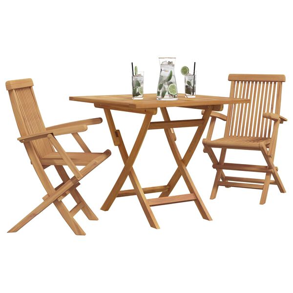 vidaXL Ensemble de salle &agrave; manger pour jardin 3 pcs Marron