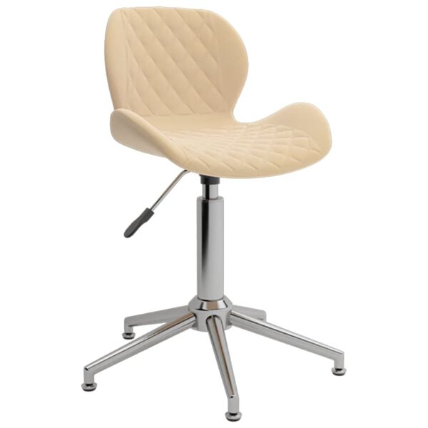vidaXL Chaise pivotante de salle &agrave; manger Cr&egrave;me Velours