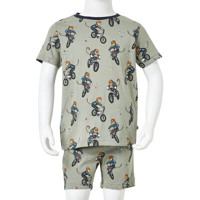 Pyjamas à manches courtes pour enfants kaki clair 92