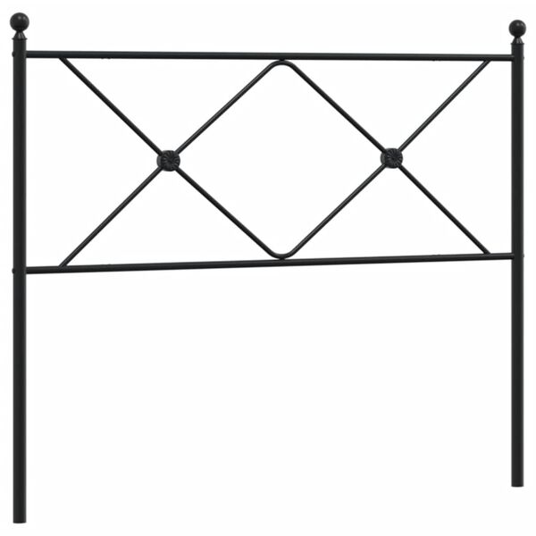 vidaXL T&ecirc;te de lit de remplacement m&eacute;tal noir 107 cm