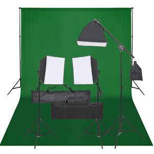 vidaXL Kit de studio photo avec &eacute;clairage et toile de fond
