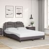 vidaXL Lit Viana avec matelas gris 140x200 cm similicuir