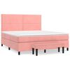 vidaXL Sommier &agrave; lattes de lit avec matelas Rose 160x200 cm Velours