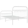 vidaXL Cadre de lit m&eacute;tal sans matelas et pied de lit blanc 100x190 cm