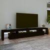 vidaXL Meuble TV avec lumi&egrave;res LED Noir 260x36,5x40 cm