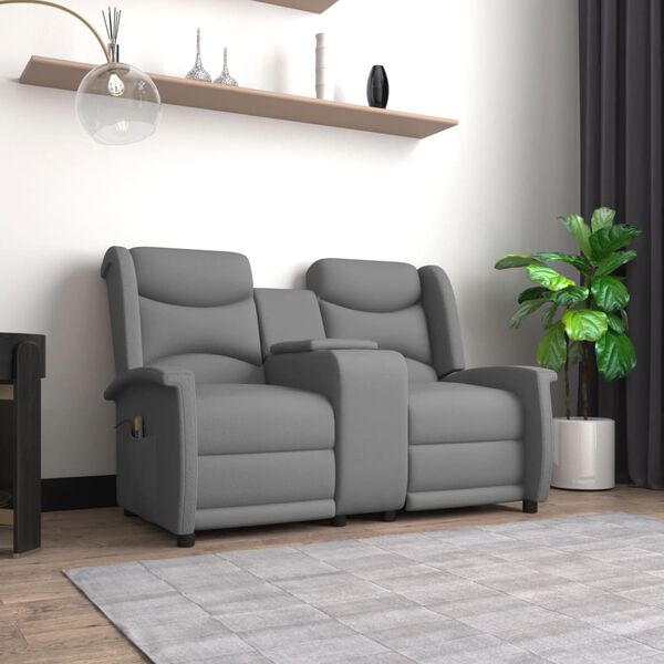 vidaXL Fauteuil de massage inclinable porte-gobelet 2places gris clair