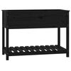 vidaXL Jardini&egrave;re avec &eacute;tag&egrave;re Noir 111,5x54x81 cm Bois massif de pin
