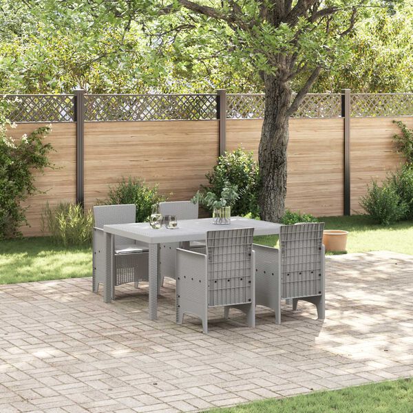 vidaXL Ensemble de salle à manger pour jardin 5 pcs Gris clair