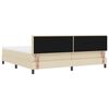 vidaXL Lit &agrave; ressorts avec matelas Cr&egrave;me 200 x 200 cm tissu