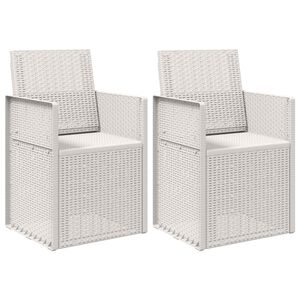 vidaXL Chaises de jardin salle &agrave; manger 2 pc Blanc PP