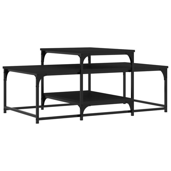 vidaXL Table basse noir 102x60x45 cm bois d'ing&eacute;nierie