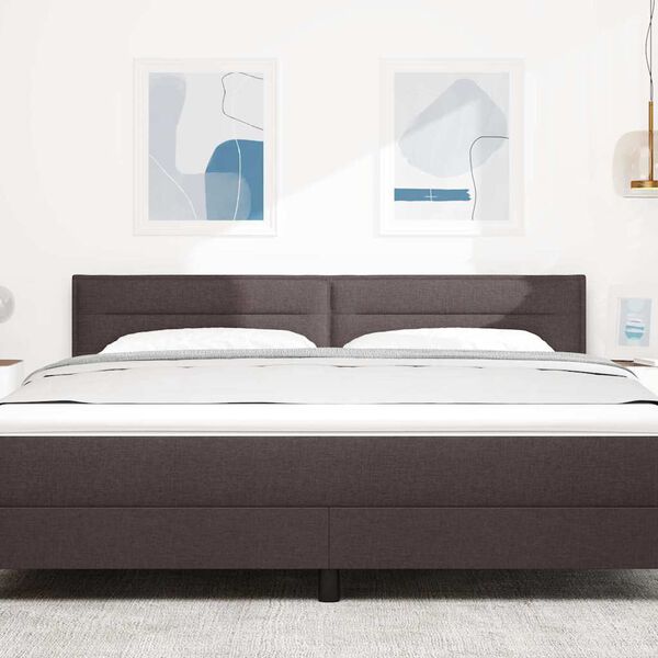 vidaXL T&ecirc;te de lit LED avec t&ecirc;te de lit Marron fonc&eacute; 180 cm Polyester