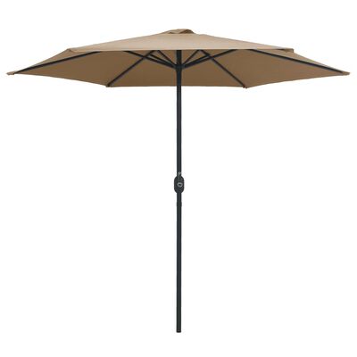 vidaXL Parasol de jardin et mât en aluminium 270x246 cm Taupe