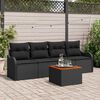 vidaXL Ensemble de canap&eacute; de jardin avec stockage 5 pcs Noir polyrotin
