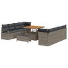 vidaXL Ensemble de canap&eacute; de jardin 11 pc Gris polyrotin