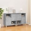vidaXL Buffets 2 pcs gris b&eacute;ton 60x35x70 cm bois d'ing&eacute;nierie
