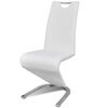 vidaXL Chaises &agrave; manger lot de 2 blanc similicuir