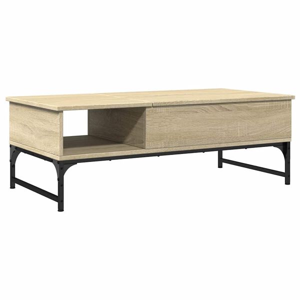 vidaXL Table basse ch&ecirc;ne sonoma 100x50x35cm bois d'ing&eacute;nierie et m&eacute;tal
