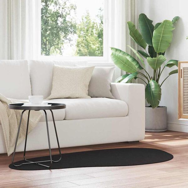 vidaXL Tapis de surface HUARTE Noir 80 x 150 cm Polyester