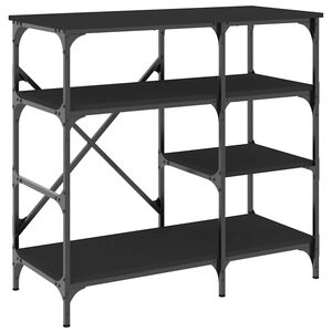 vidaXL Support de boulanger noir 90x40x84 cm bois ing&eacute;nierie et m&eacute;tal
