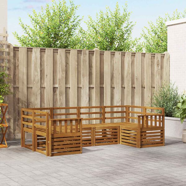 vidaXL Ensembles de canap&eacute;s 6 pcs Naturel Bois d'Acacia Massif