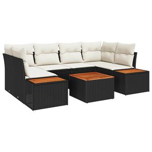 vidaXL Ensemble de canap&eacute; de jardin avec coussin 6 pcs Noir Poly rotin