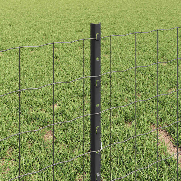 vidaXL Cl&ocirc;ture avec poteau Gris 0,4 x 25 m Acier et PVC
