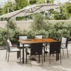 vidaXL Ensemble &agrave; manger de jardin coussins 7pcs Noir R&eacute;sine tress&eacute;e