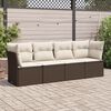 vidaXL Salon de jardin 4 pcs avec coussins marron r&eacute;sine tress&eacute;e