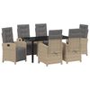 vidaXL Ensemble de salle &agrave; manger pour jardin 7 pc Beige polyrotin