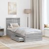 vidaXL Cadre de lit avec t&ecirc;te de lit Sonoma Gris et Argent 75 x 190 cm