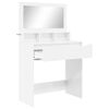 vidaXL Tables de maquillage pour chambre avec tiroir Blanc brillant