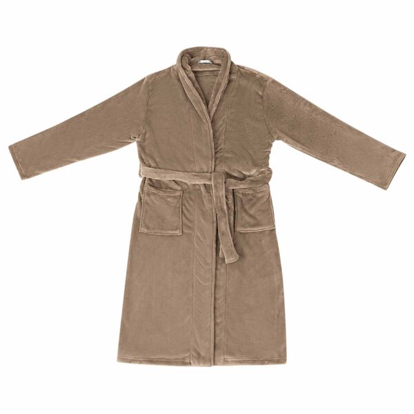 vidaXL Robe de bain sans capuche Camel xl Flanelle
