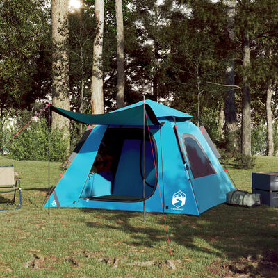 vidaXL Tente de camping à dôme 4 personnes bleu libération rapide