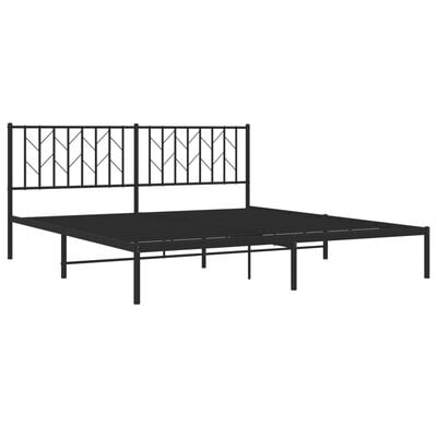 vidaXL Cadre de lit métal sans matelas avec tête de lit noir 183x213cm