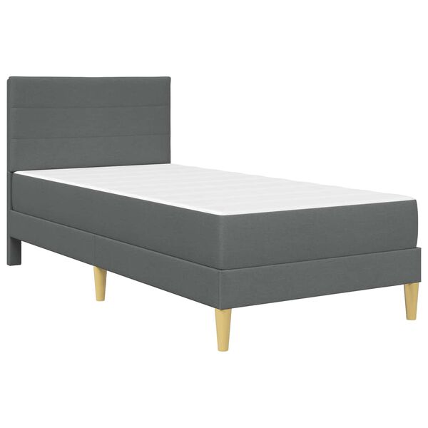 vidaXL Cadre de lit Gris fonc&eacute; 90 x 190 cm Polyester