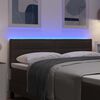 vidaXL T&ecirc;te de lit LED avec t&ecirc;te de lit Marron fonc&eacute; 144 cm Polyester