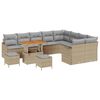 vidaXL Ensemble de canap&eacute; de jardin 12 pc Beige polyrotin