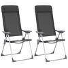 vidaXL Chaise pliante de camping lot de 2 Noir Aluminium