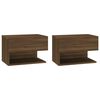 vidaXL Tables de chevet murales 2 pcs Ch&ecirc;ne marron