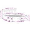 vidaXL Cadre de lit Blanc 140 x 200 cm Pin massif