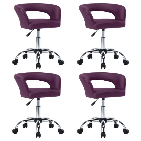 vidaXL Chaises &agrave; manger lot de 4 violet similicuir