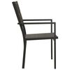 vidaXL Chaises de jardin lot de 4 Textil&egrave;ne acier Gris et anthracite